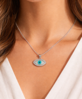 nazar charm silver pendant necklace 925 silver