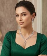 Graceful Floral Silver Necklace Set with Dangle Earrings | Silveradda