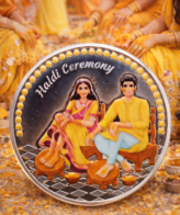 Haldi Ceremony Wedding Silver Coin | Indian Wedding Ritual Coin – Silveradda
