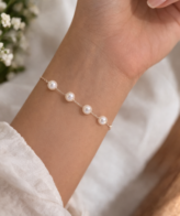 Minimal Pearl Drop Silver Bracelet for Women | Silveradda