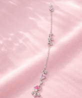 Pink Heart Charm Sterling Silver Anklet for Women Silveradda