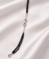 925 Silver Infinity Black Bead Bracelet for Women | Silveradda