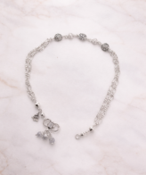 floral silver anklet for women