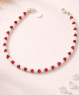 red white bead anklet payal