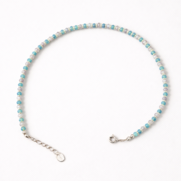 turquoise beaded anklet for women silver