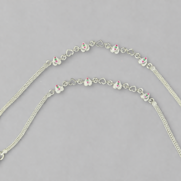 Heart Charm Silver Anklet for Women by Silveradda