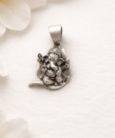 Lord Ganesha silver pendant 925 oxidized for men women