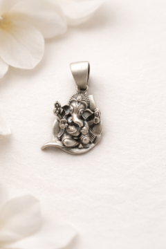 Lord Ganesha silver pendant 925 oxidized for men women