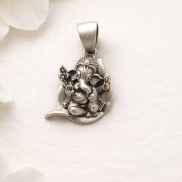 Lord Ganesha silver pendant 925 oxidized for men women