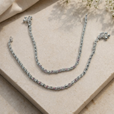 Minimal anklet with pink accents