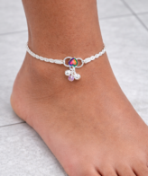 Minimal silver anklet for women with simple chain design