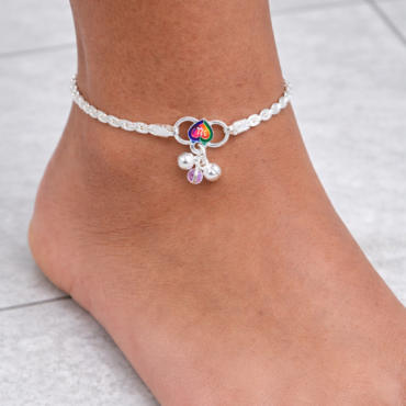 Minimal silver anklet for women with simple chain design
