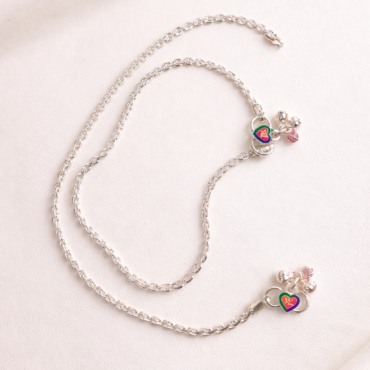 Minimal silver anklet for women with simple chain design