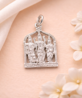 Ram Darbar silver pendant oxidized design