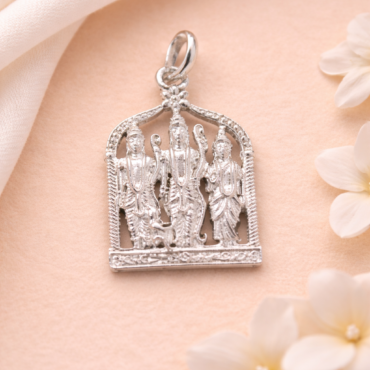 Ram Darbar silver pendant oxidized design